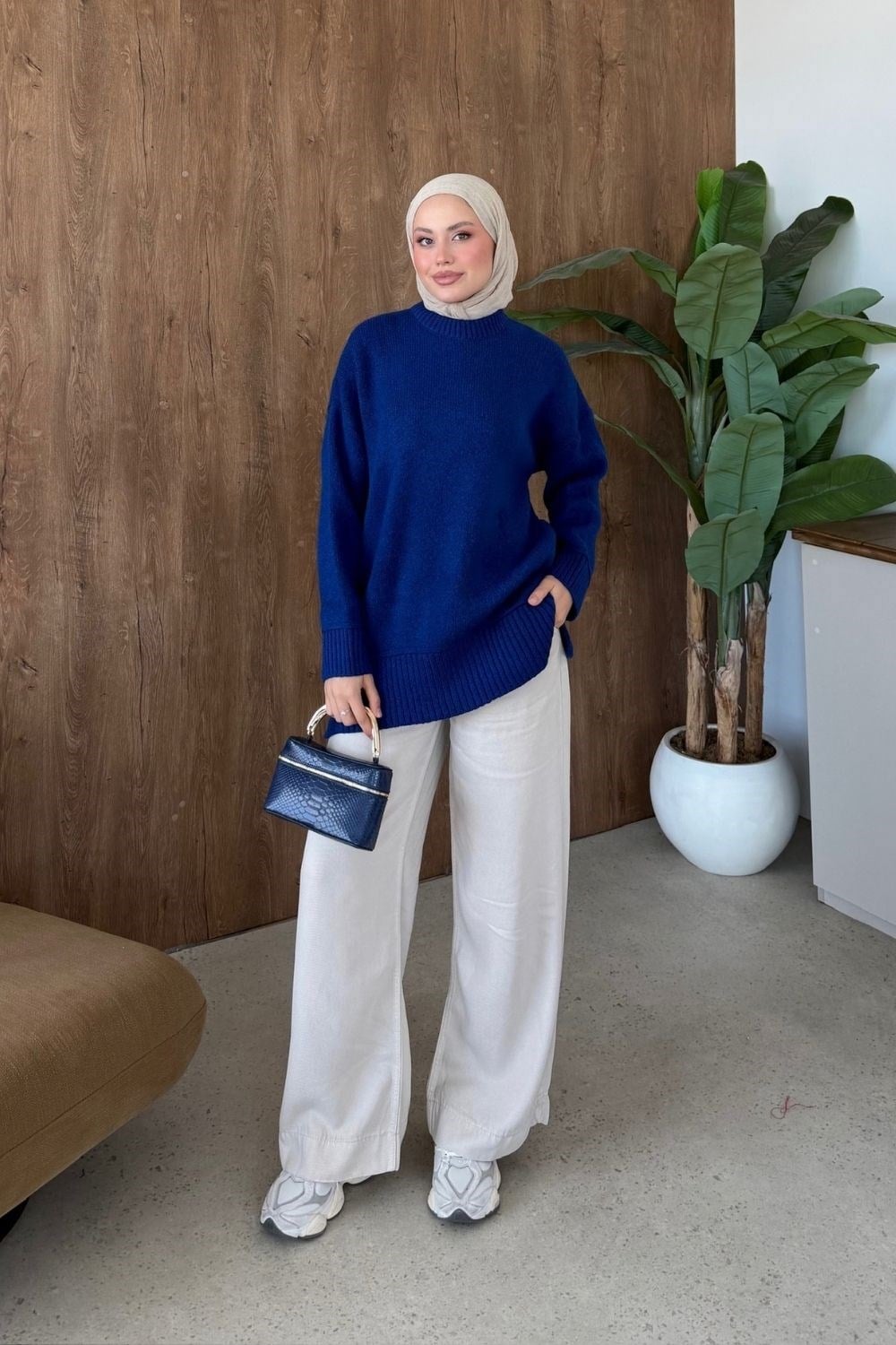 Elya Yumoş Tunik Saks 26194 