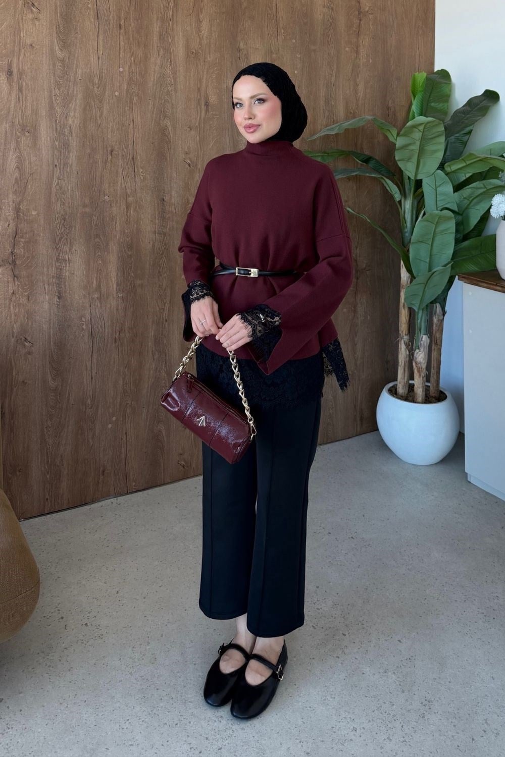 Asil Dantel Dty Tunik Bordo 26200 