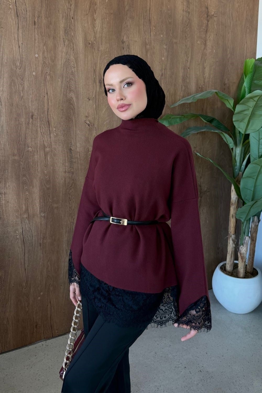 Asil Dantel Dty Tunik Bordo 26200 