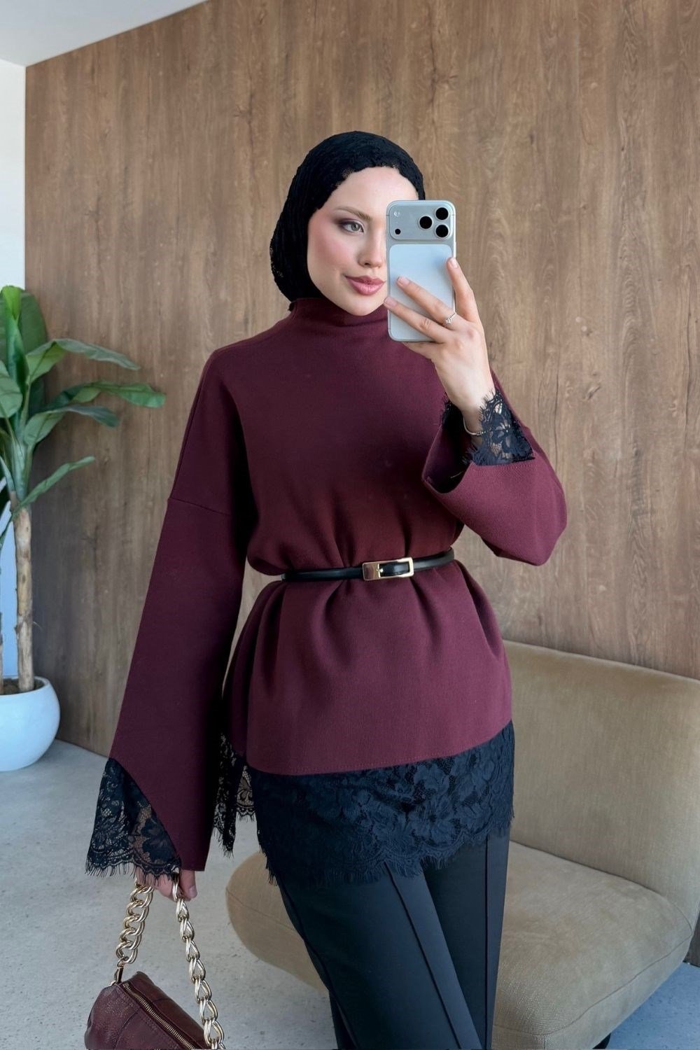 Asil Dantel Dty Tunik Bordo 26200 