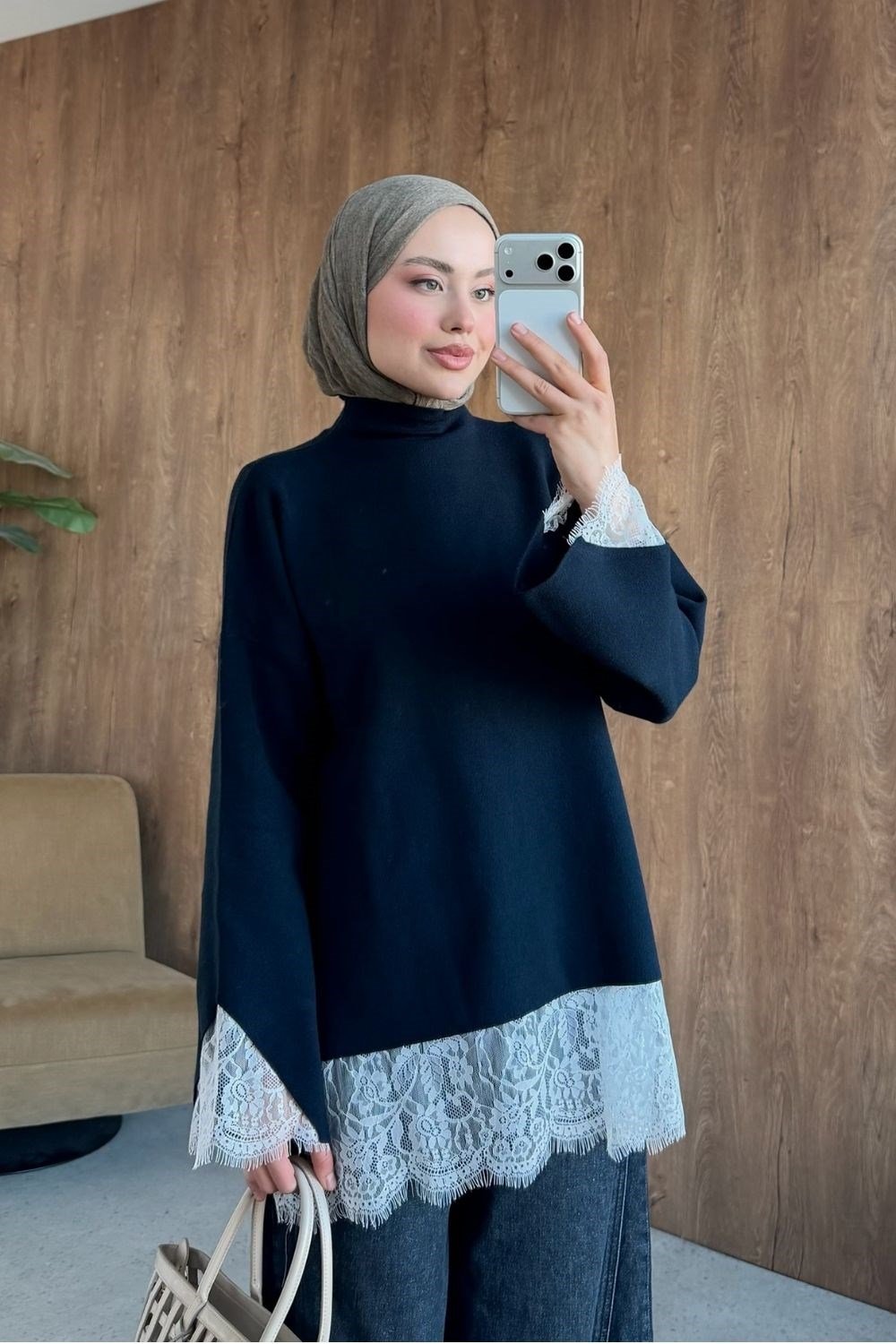 Asil Dantel Dty Tunik Lacivert 26200 