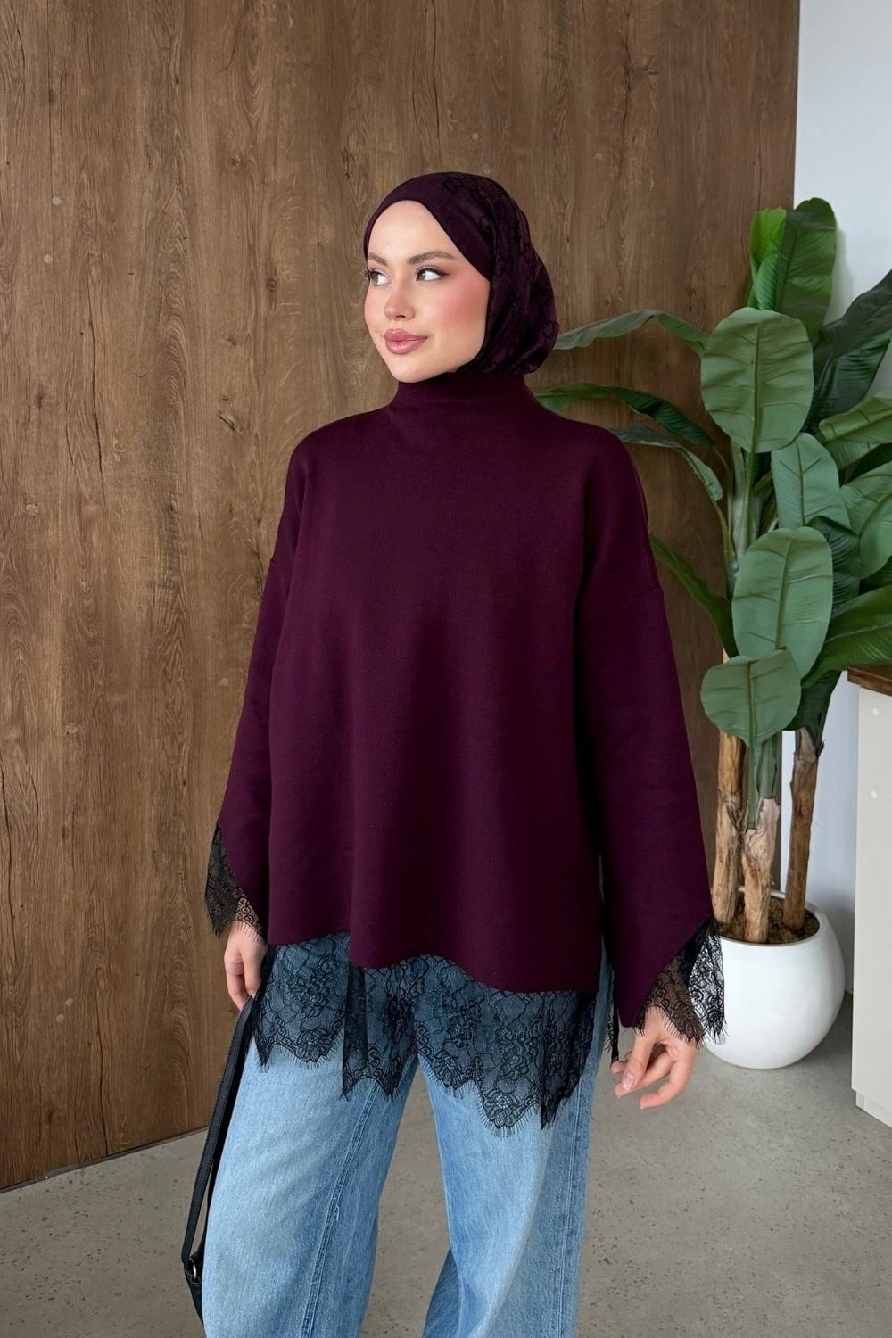Asil Dantel Dty Tunik Mürdüm 26200 