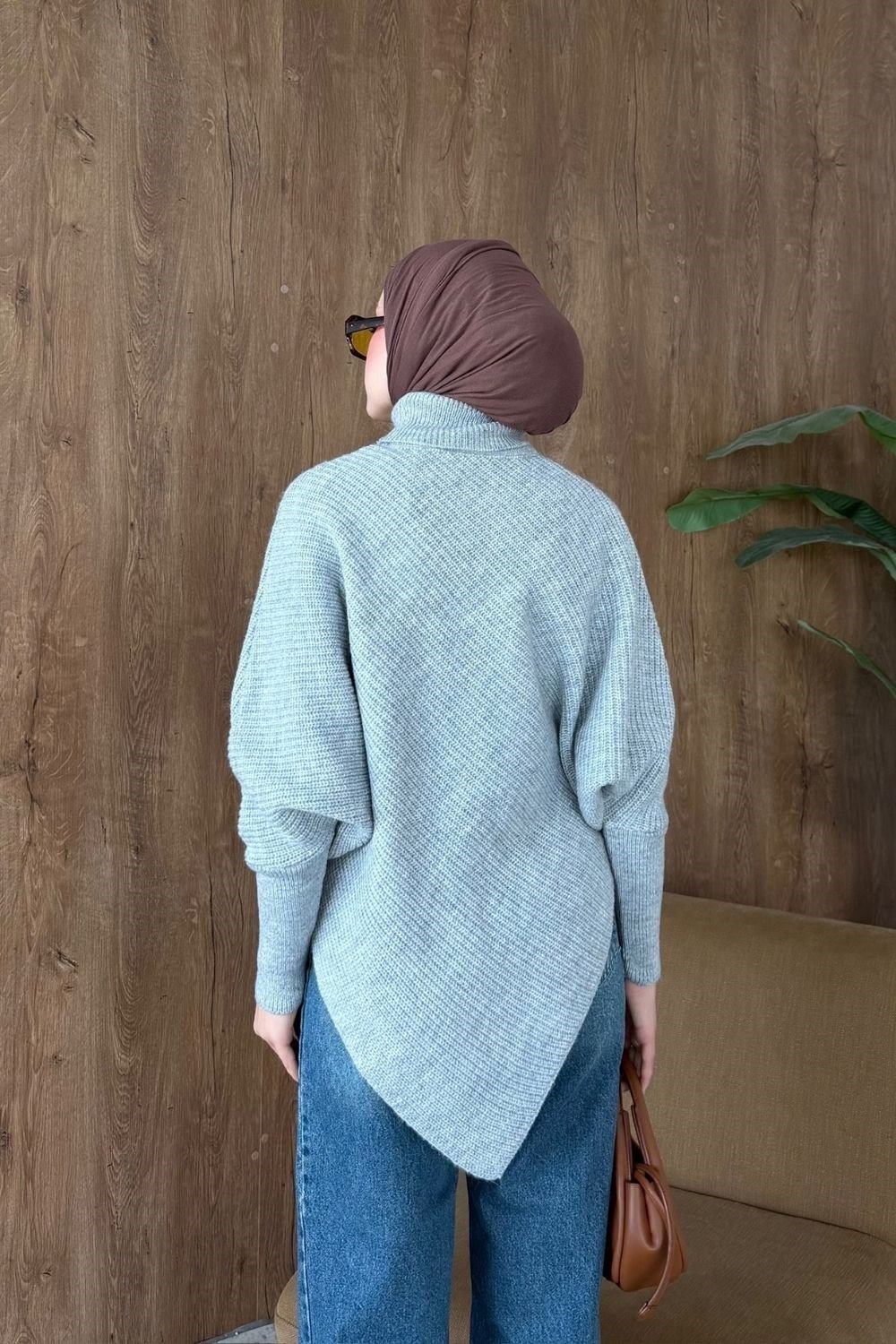 Yumoş Geometri Kemer Dty Kazak Gri 26204 