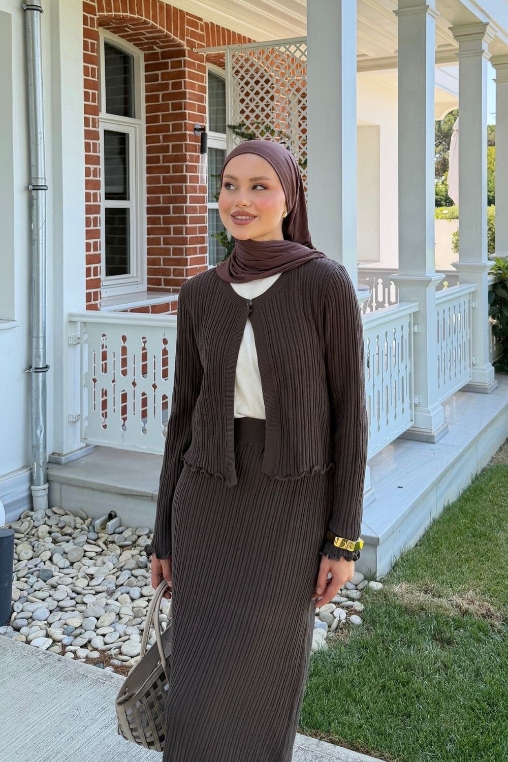 Özüm Üçlü Fitilli Takım Kahverengi 26216 