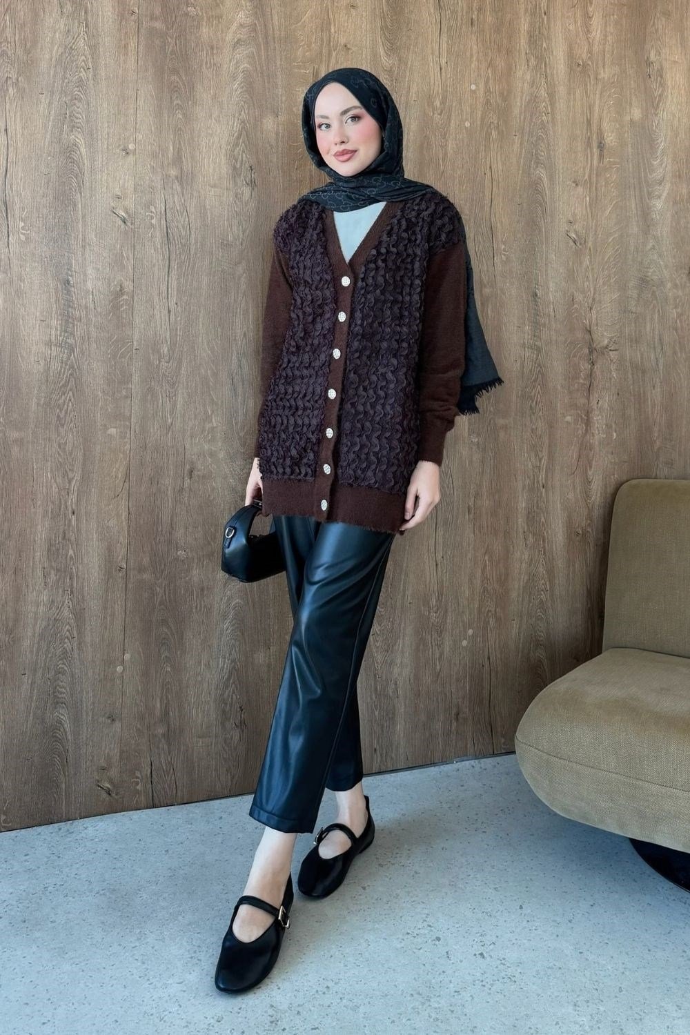 Premium Hırka Kahverengi 26238 