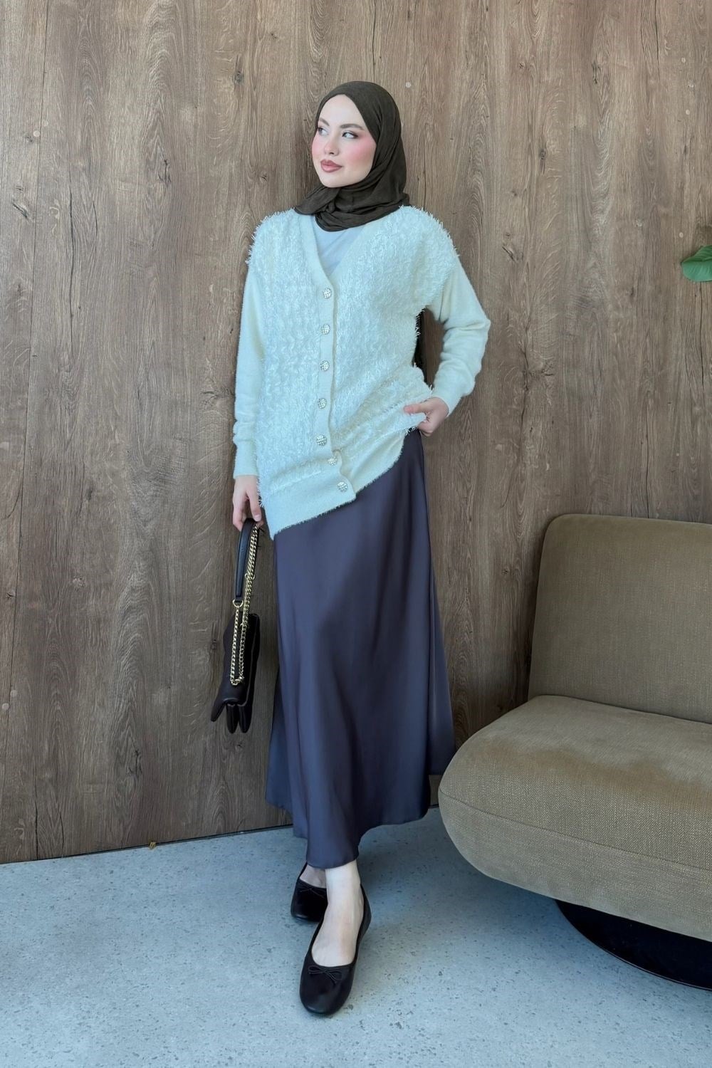 Premium Hırka Krem 26238 