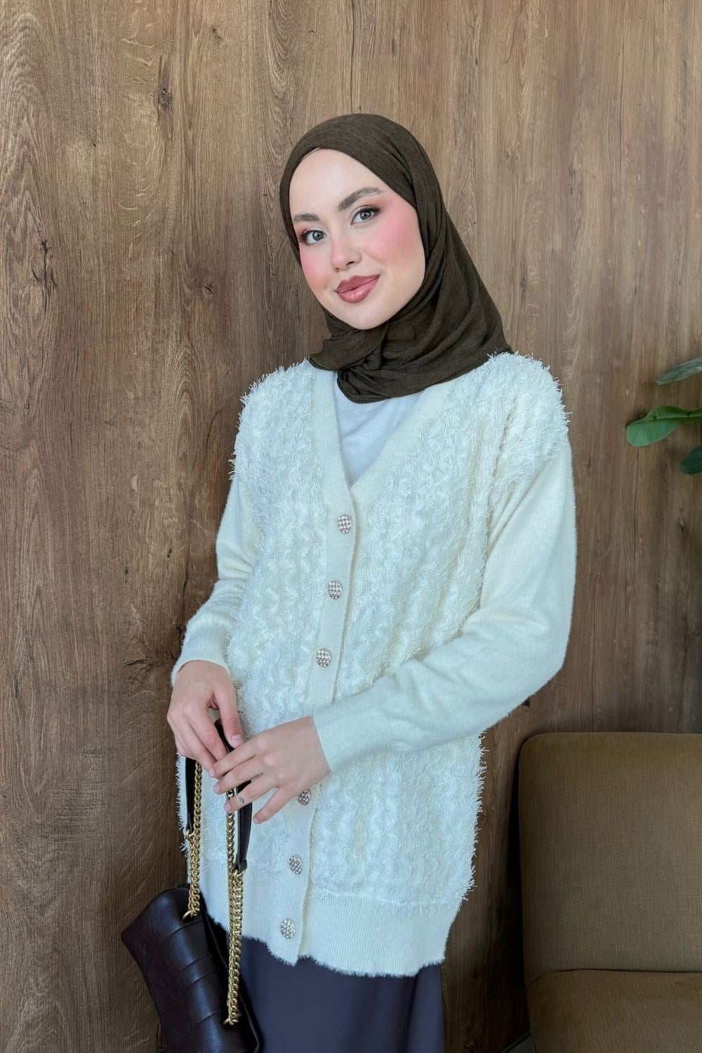 Premium Hırka Krem 26238 