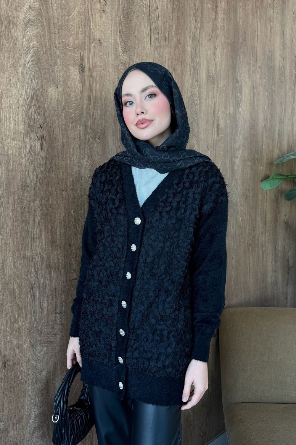 Premium Hırka Siyah 26238 