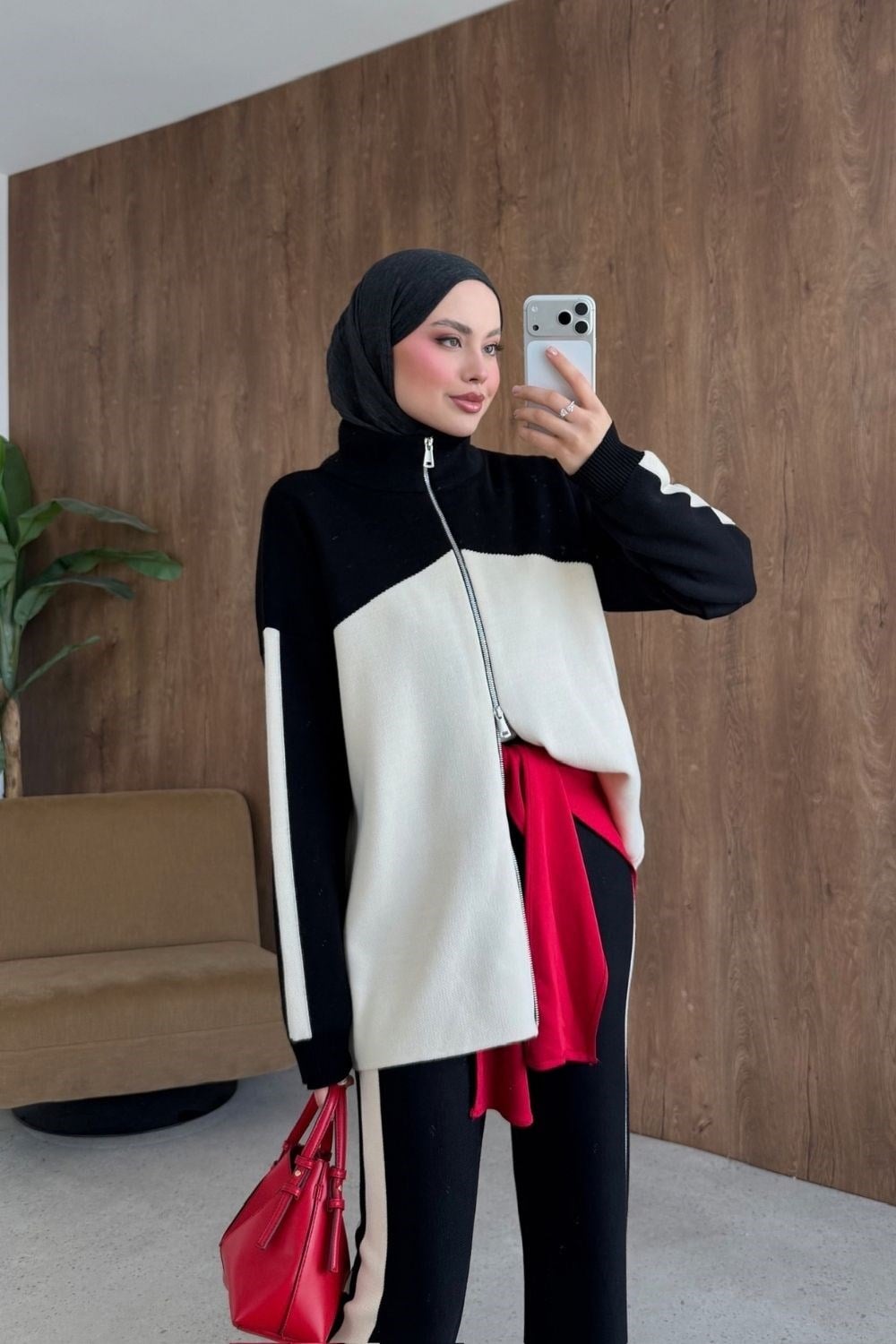 Bero Garnili Fermuarlı Takım Siyah 26264 