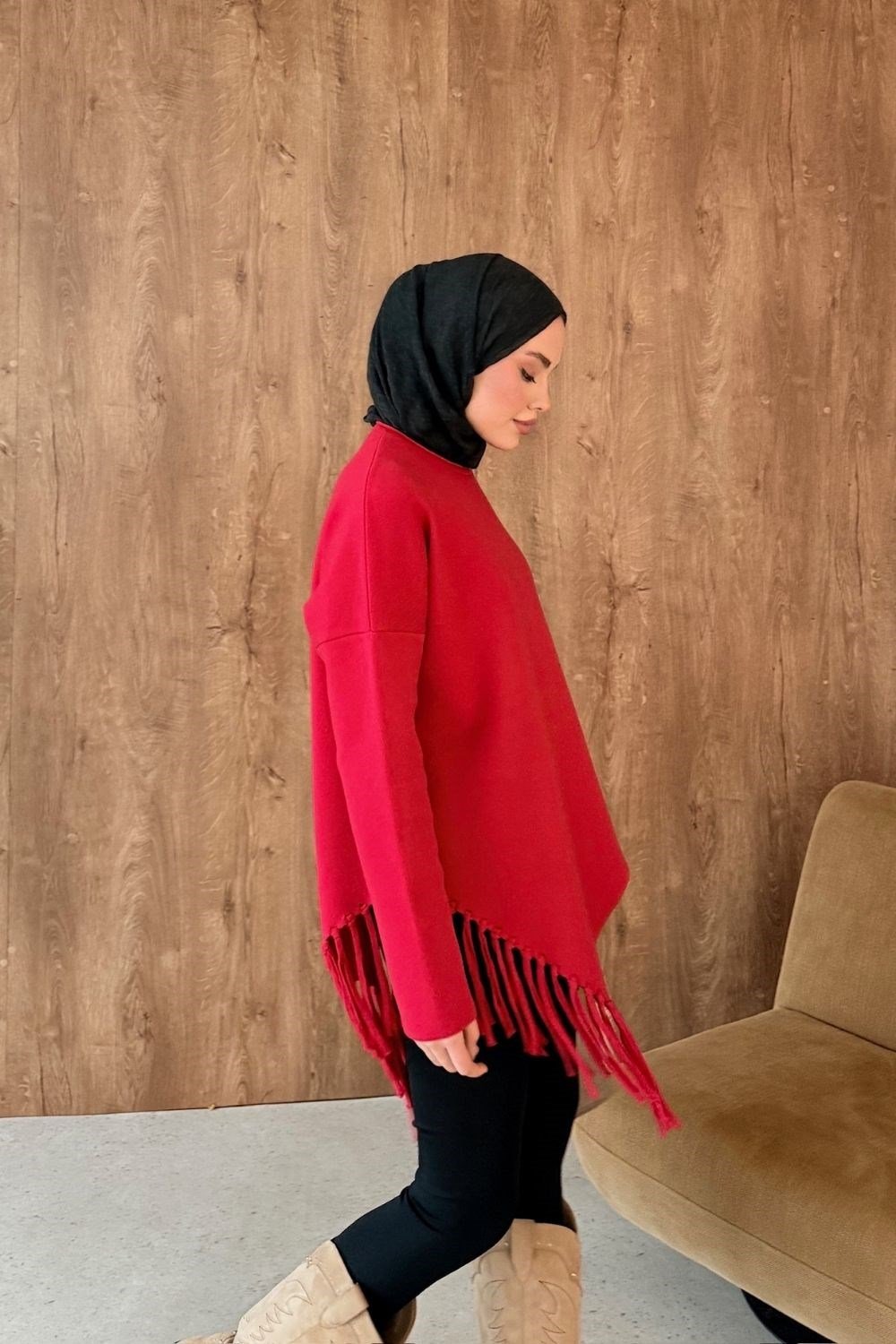 Püskül Detay Kazak Kırmızı 26272 