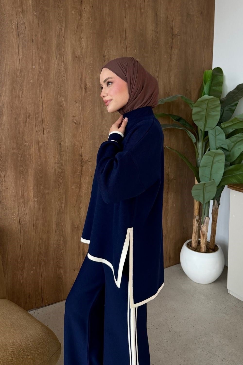 Nora Şerit Detay Pike Takım Lacivert 26276 