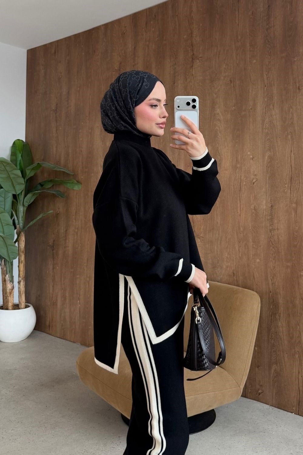Nora Şerit Detay Pike Takım Siyah 26276 