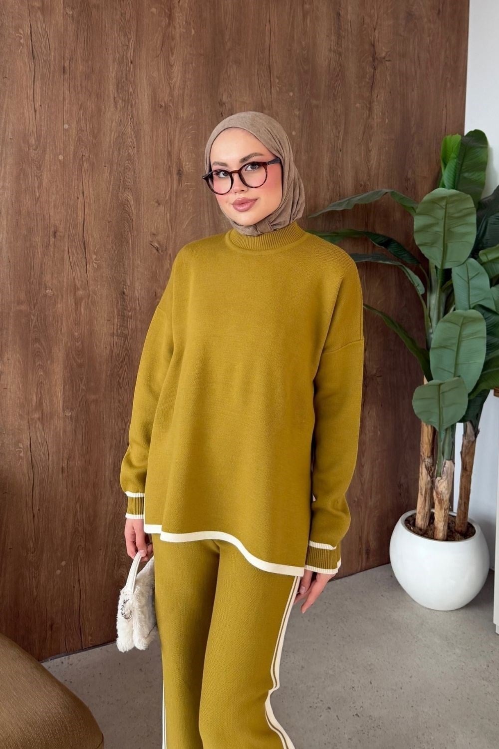 Nora Şerit Detay Pike Takım Yağ Yeşili 26276 