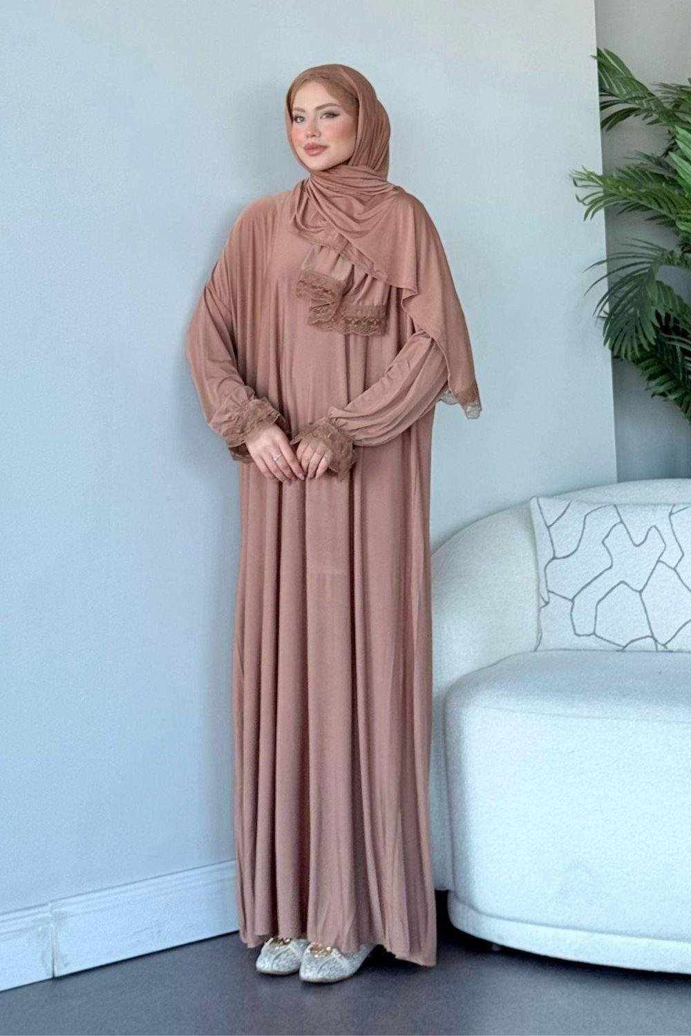 ثوب صلاة مينك مع شال 2912 