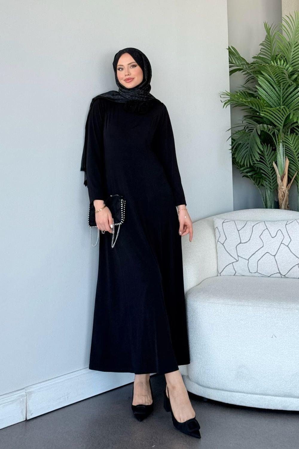 Kuveyt Sandy Elbise Siyah 3045 