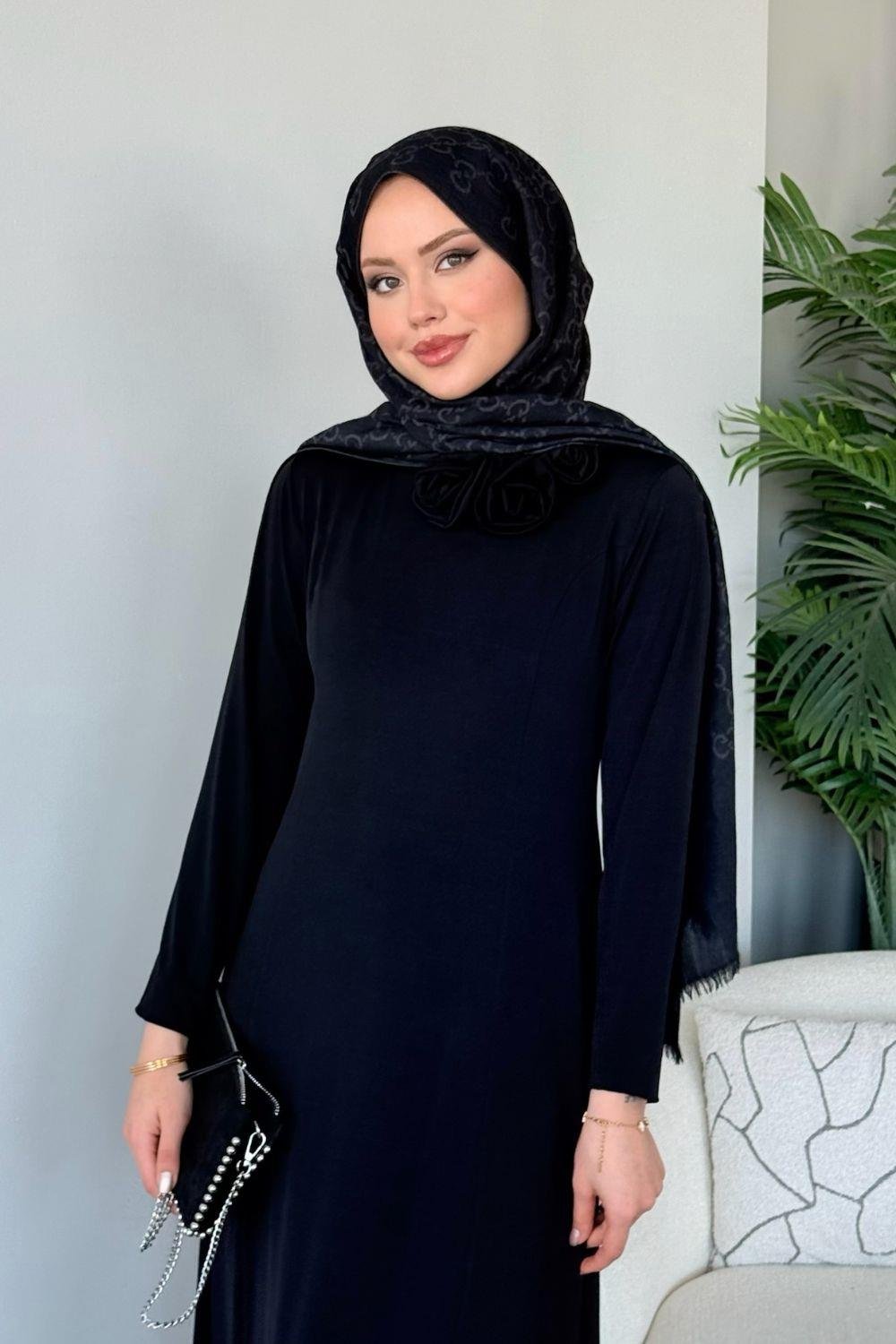 Kuveyt Sandy Elbise Siyah 3045 