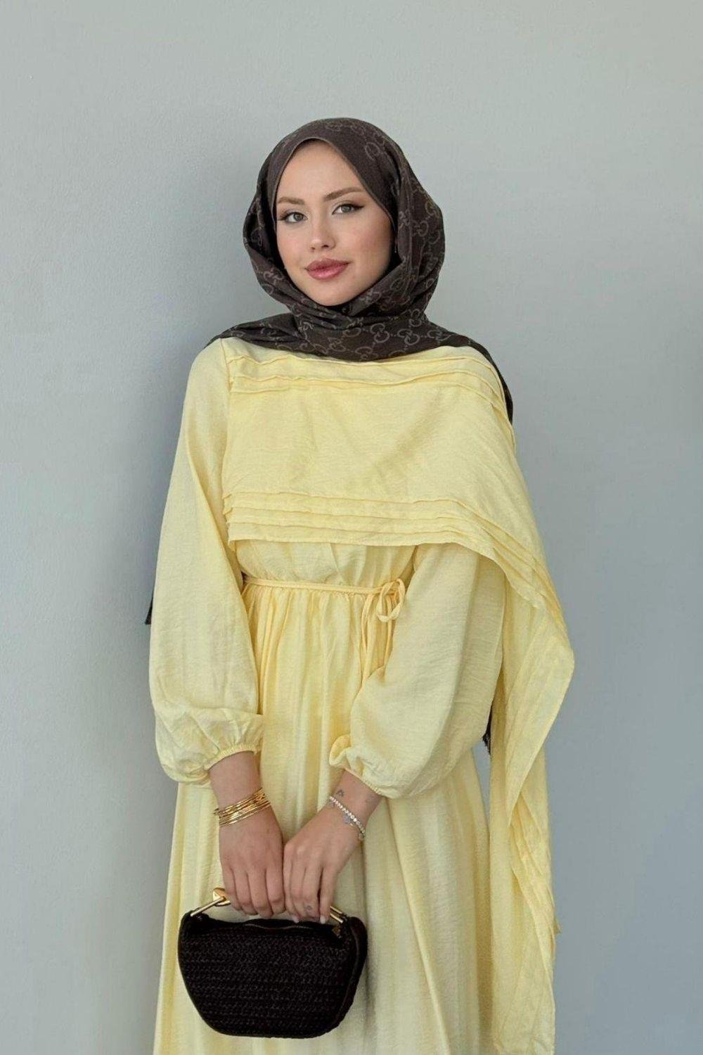 Esinti Elbise Sarı 3050 