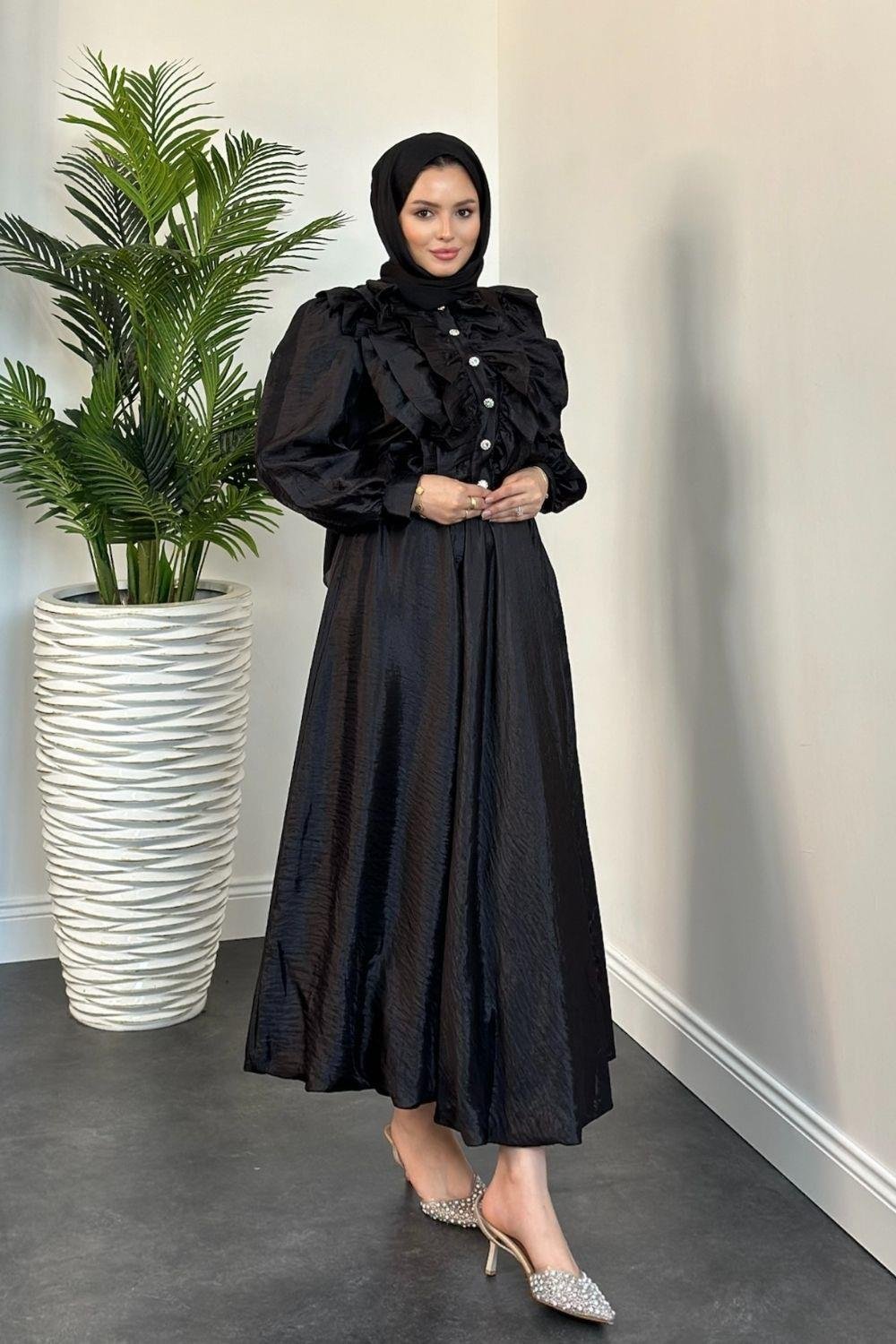 Arnisa Önü Fırfırlı Takım Siyah 3063 