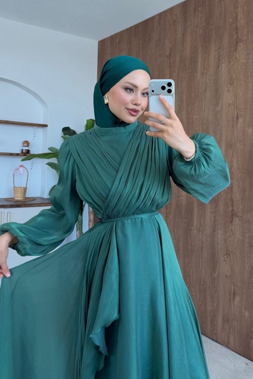 Carmen Kruvaze Abiye Yeşil 3072 