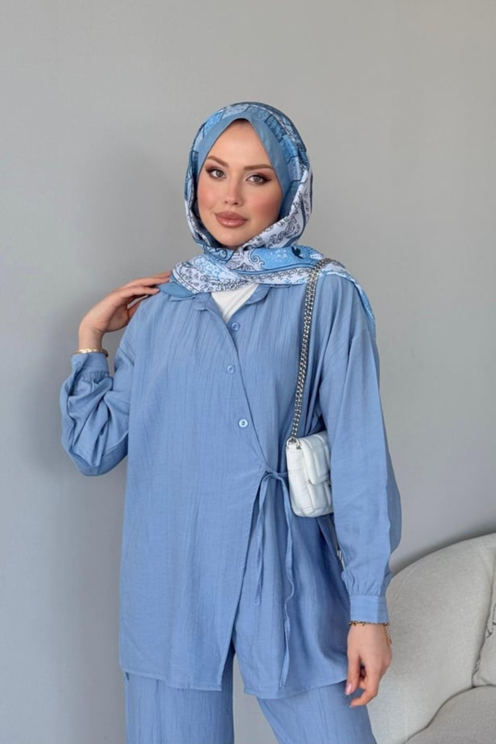 Berlin Yandan Bağlamalı Takım Bebe Mavisi 3130 