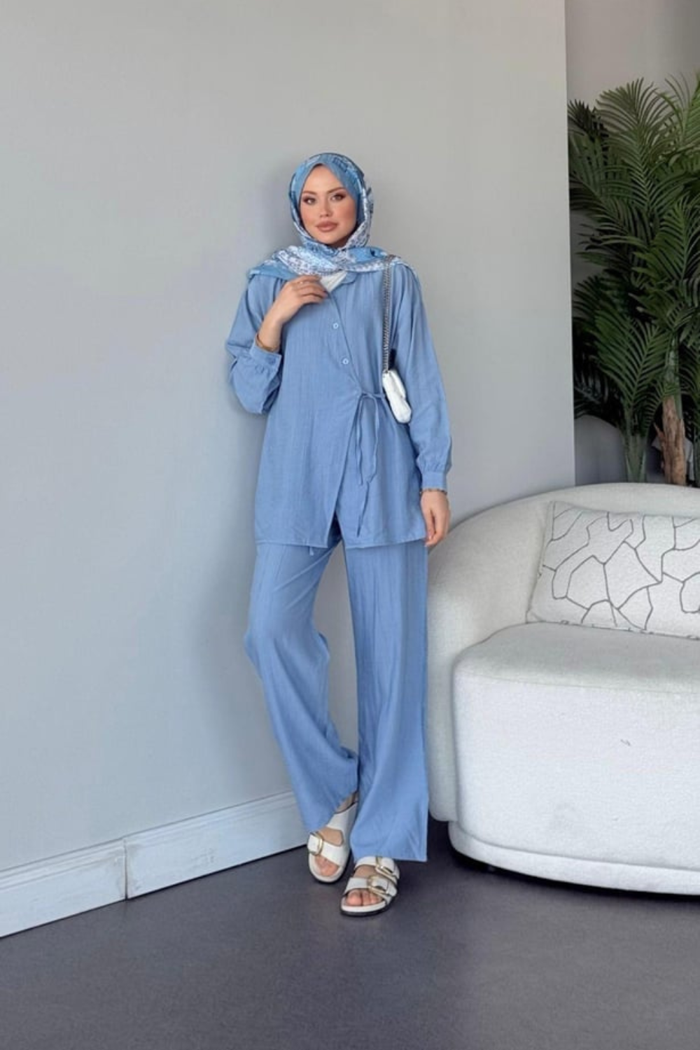 Berlin Yandan Bağlamalı Takım Bebe Mavisi 3130 