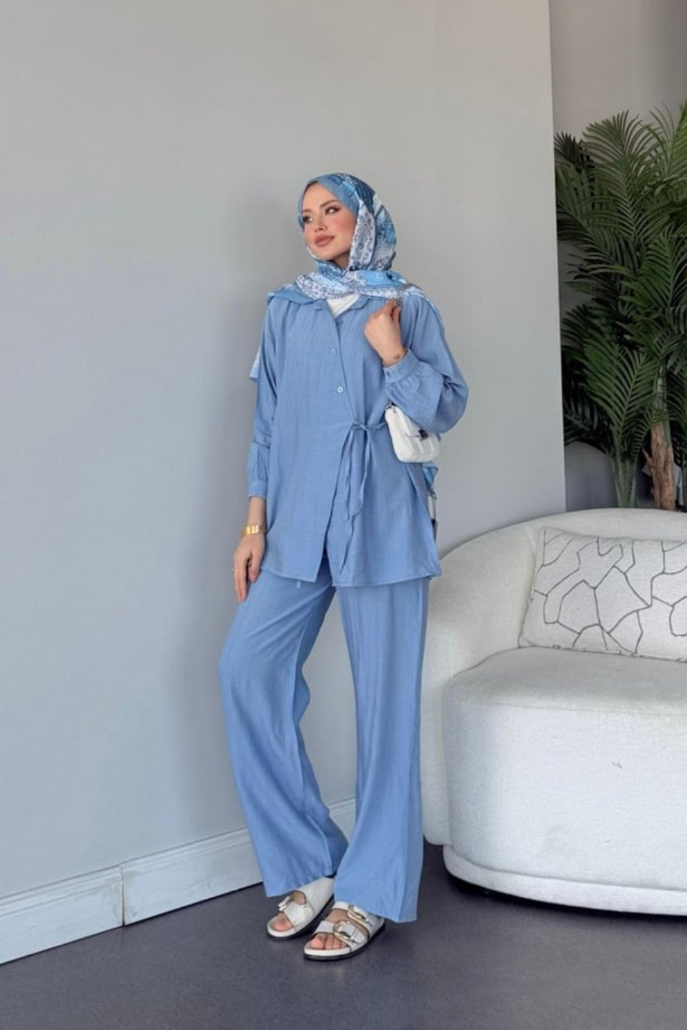 Berlin Yandan Bağlamalı Takım Bebe Mavisi 3130 