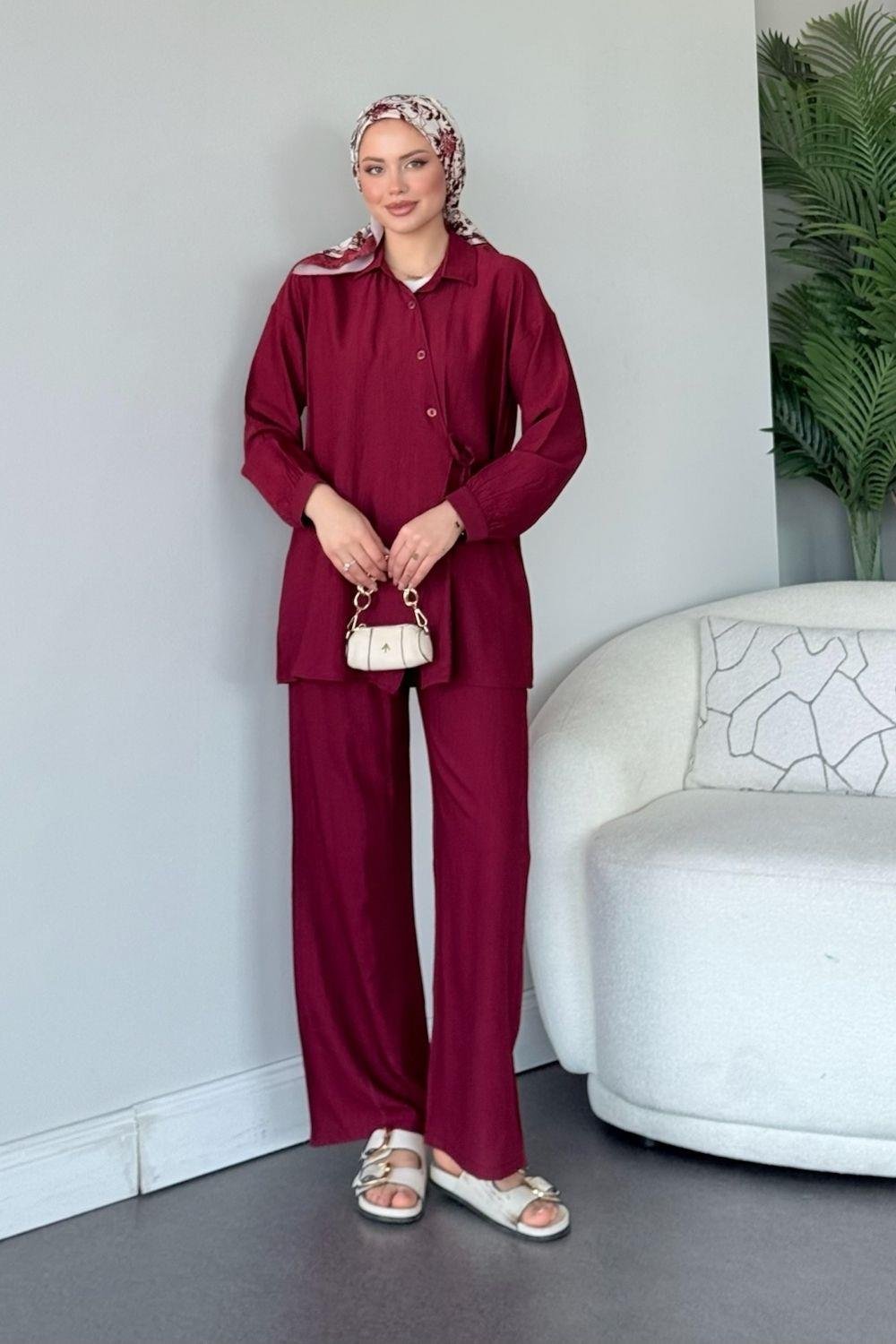 Berlin Yandan Bağlamalı Takım Bordo 3130 