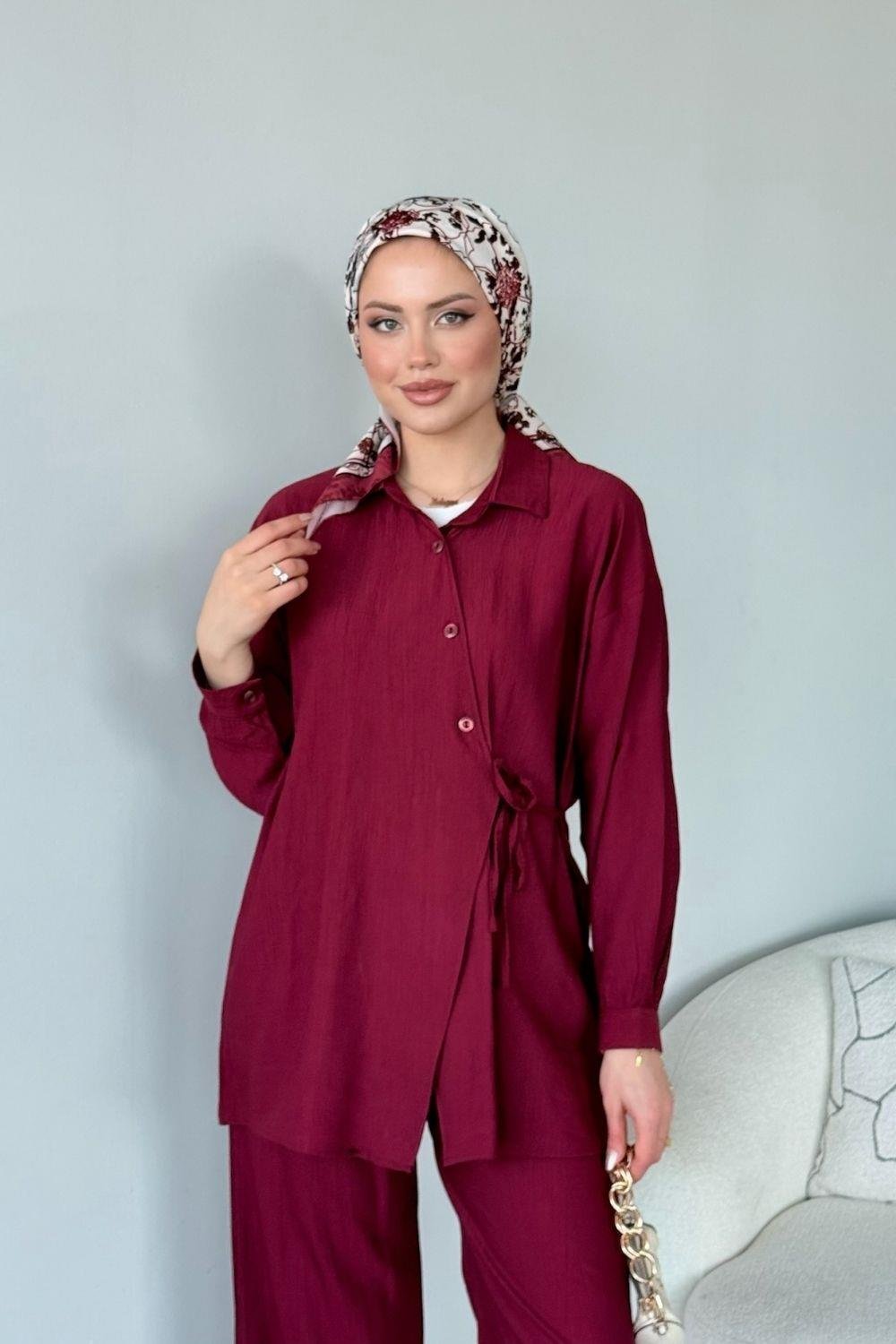 Berlin Yandan Bağlamalı Takım Bordo 3130 