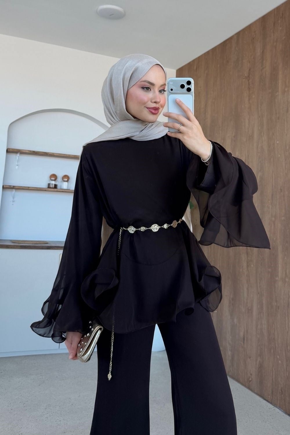 Moonlight Şifon Takım Kahverengi 3270 