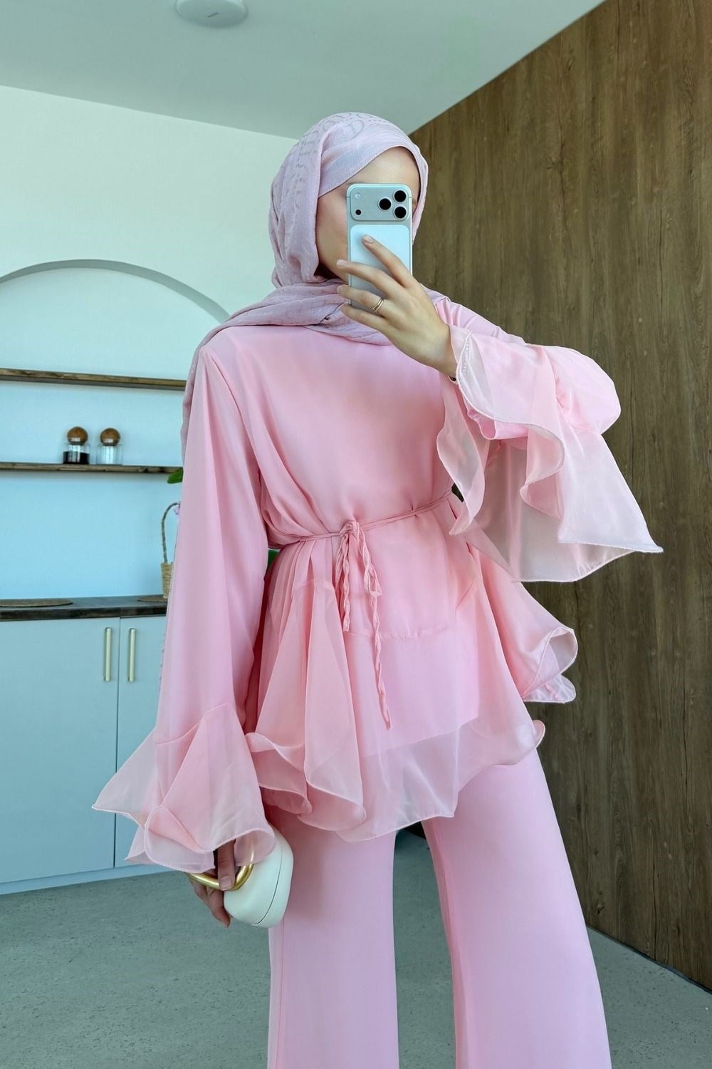Moonlight Şifon Takım Pembe 3270 