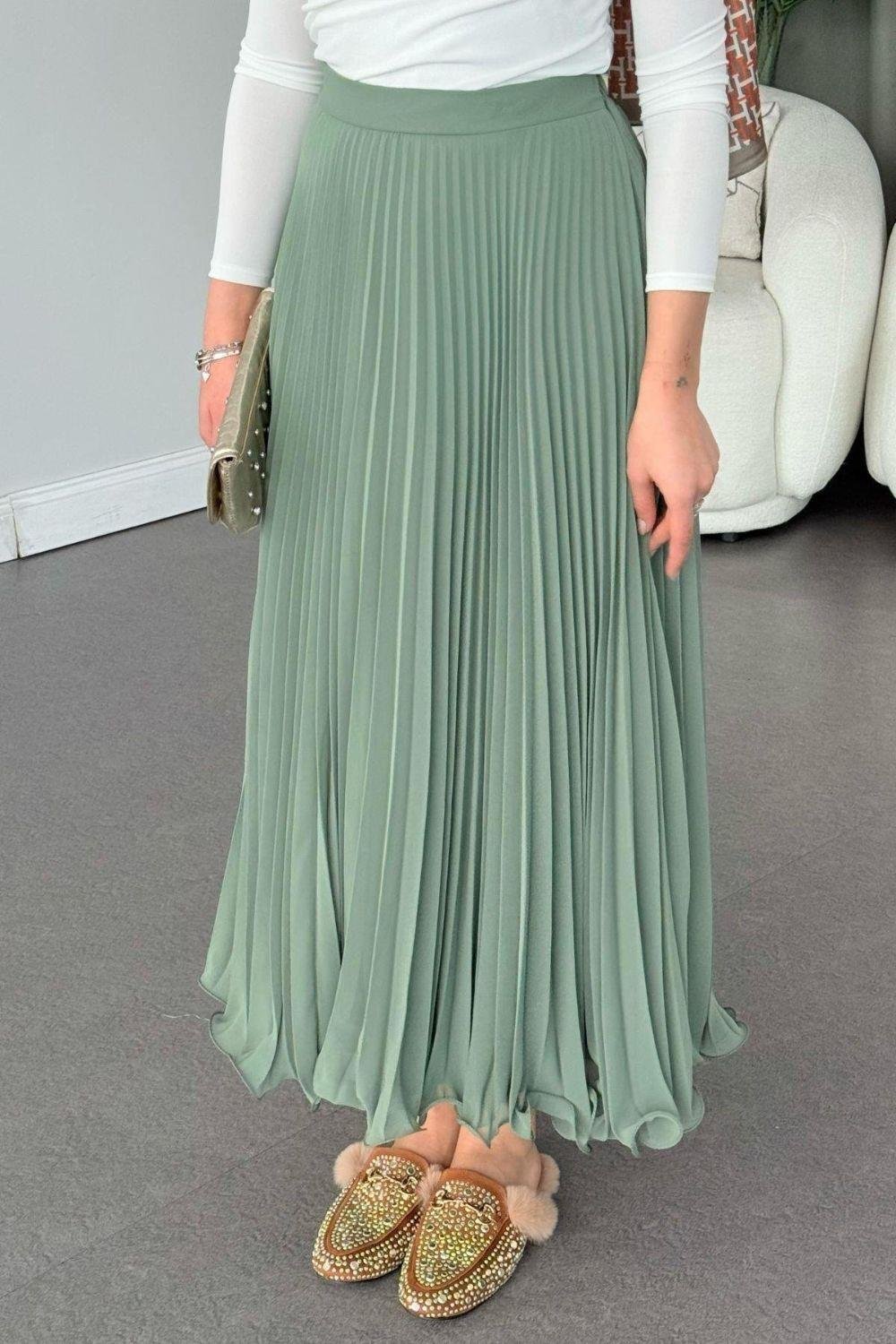 Piliseli Şifon Etek Mint 36690 