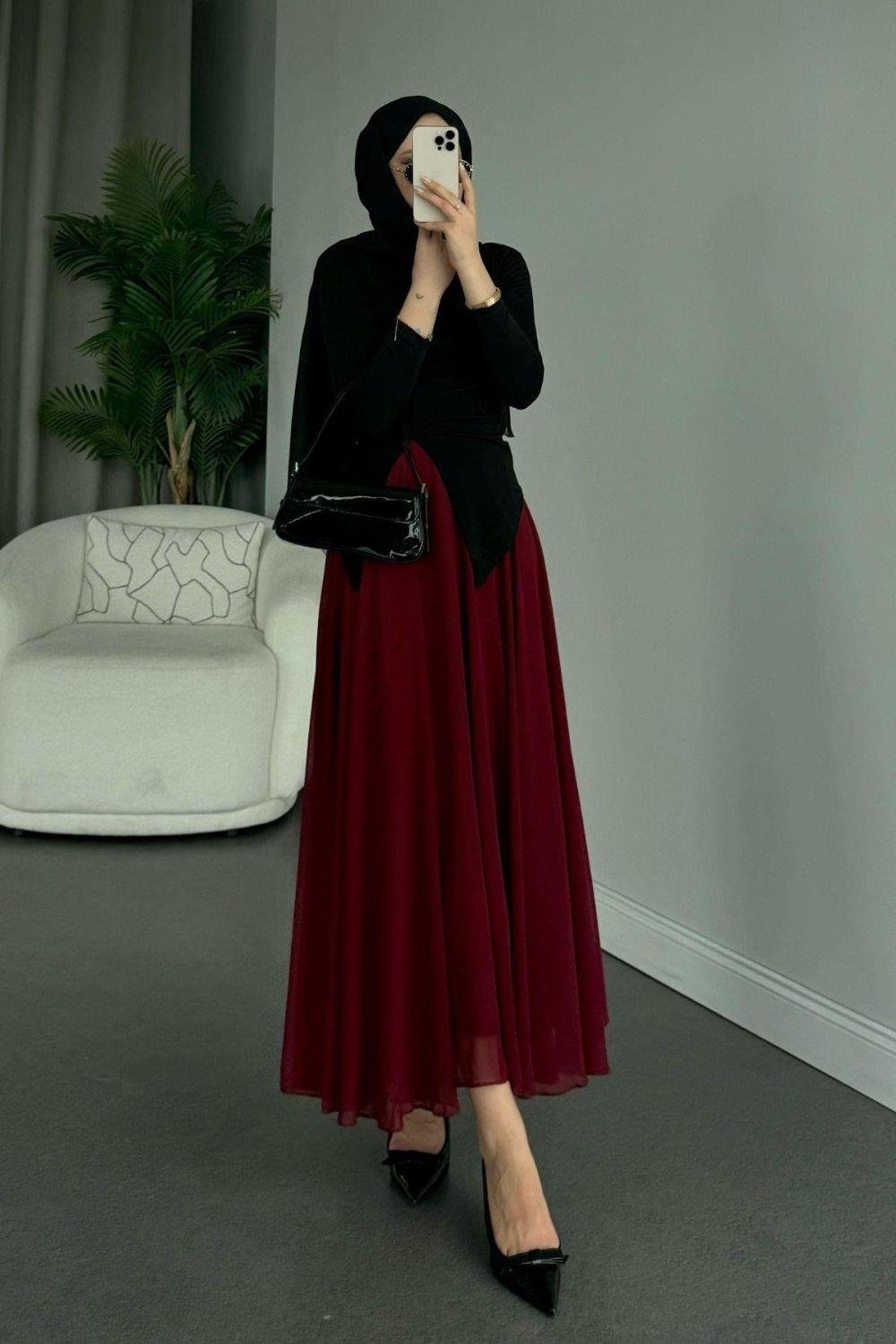 Kumru Etek Bordo 36691 