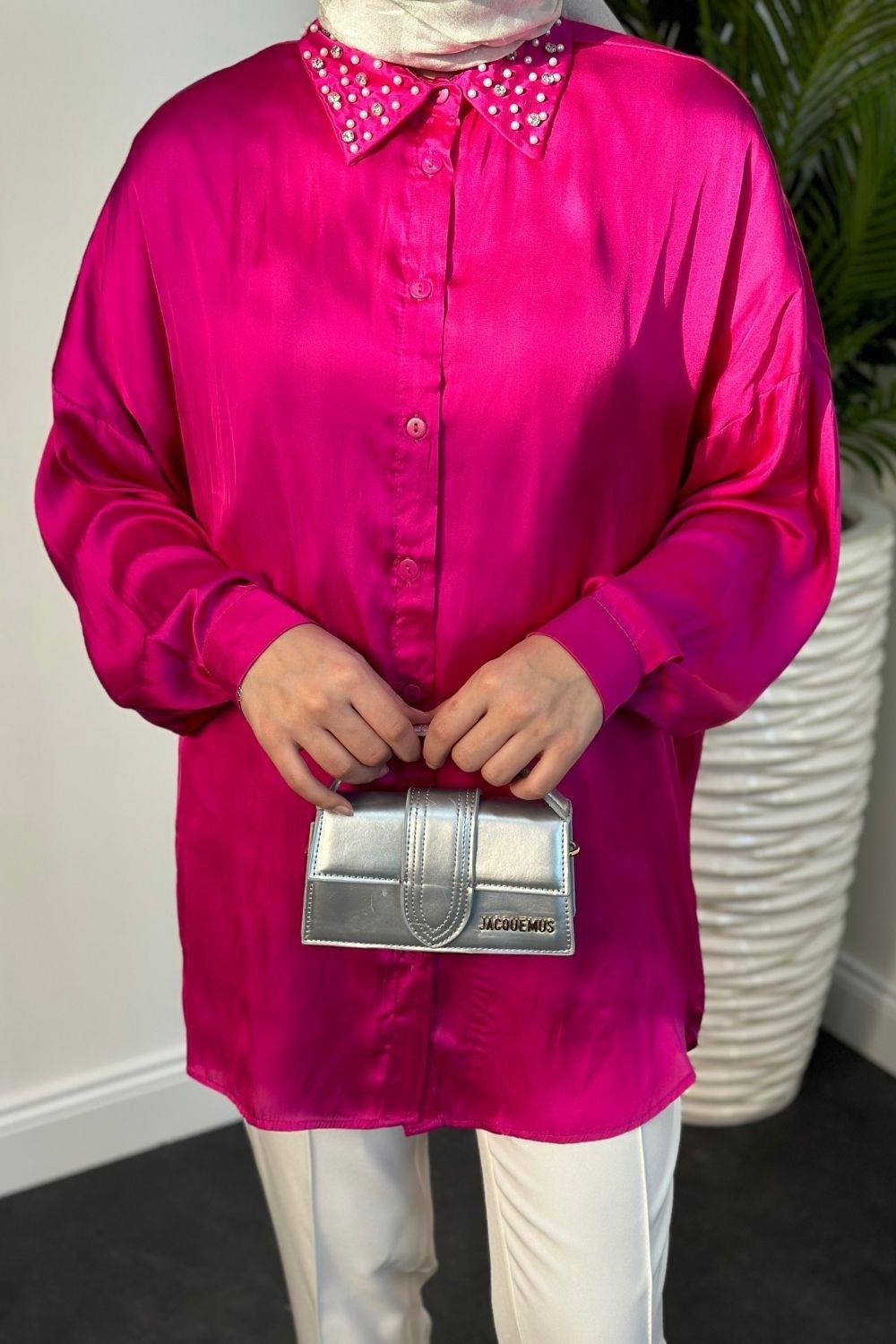 Nisanur Gömlek Fuşya 3676 