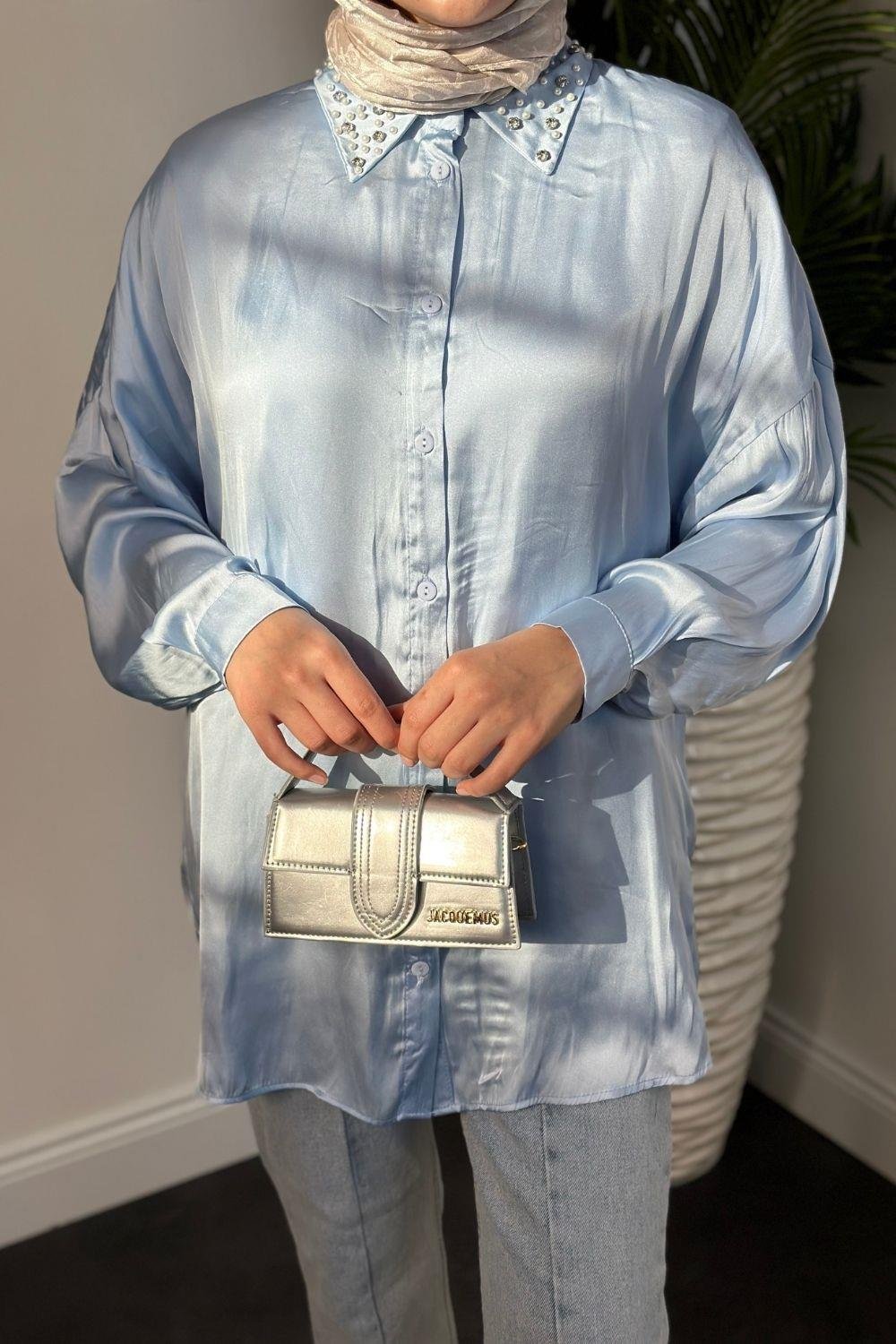 Nisanur Gömlek Mavi 3676 