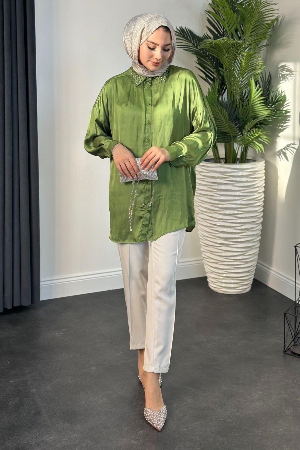Nisanur Gömlek Yeşil 3676 