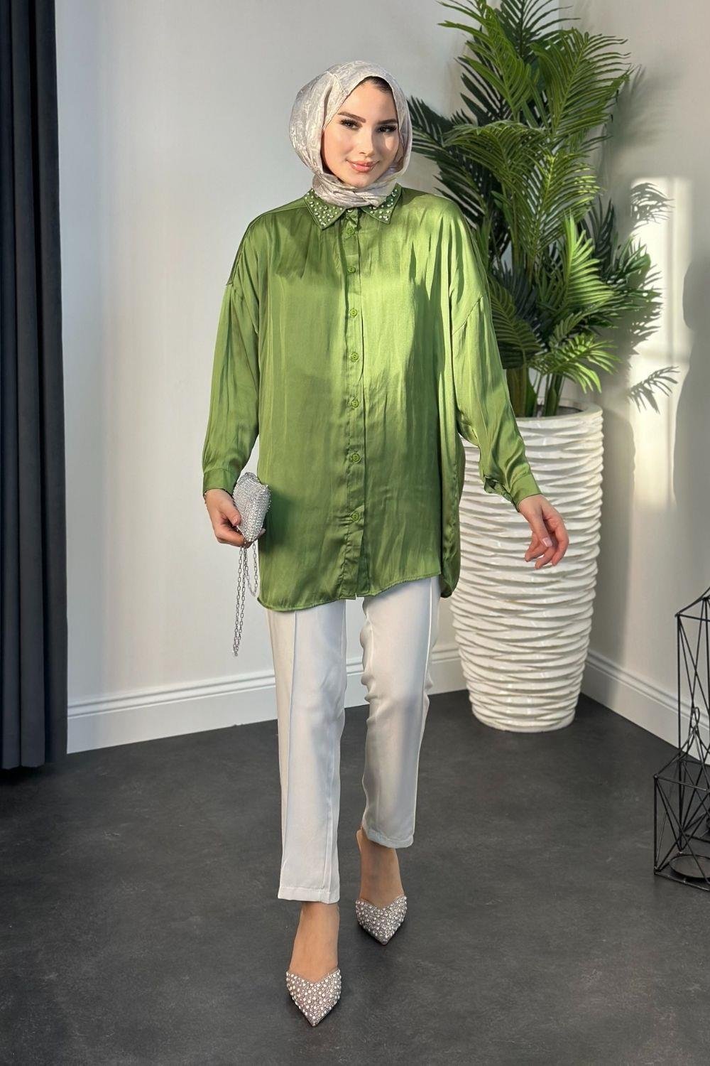 Nisanur Gömlek Yeşil 3676 