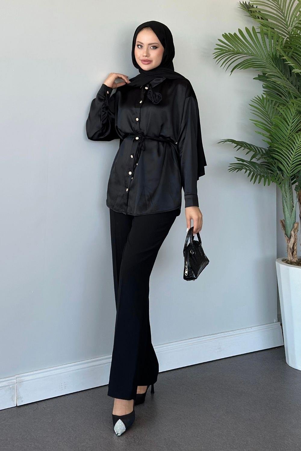 Firdevs Gömlek Siyah 3718 