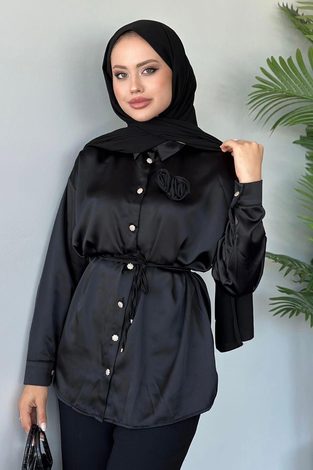 Firdevs Gömlek Siyah 3718 