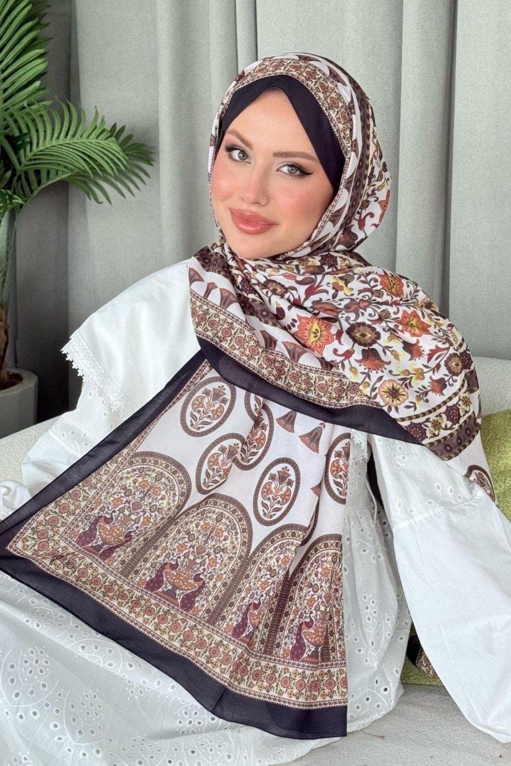 Marsilya Dijital Şal Siyah 4022 