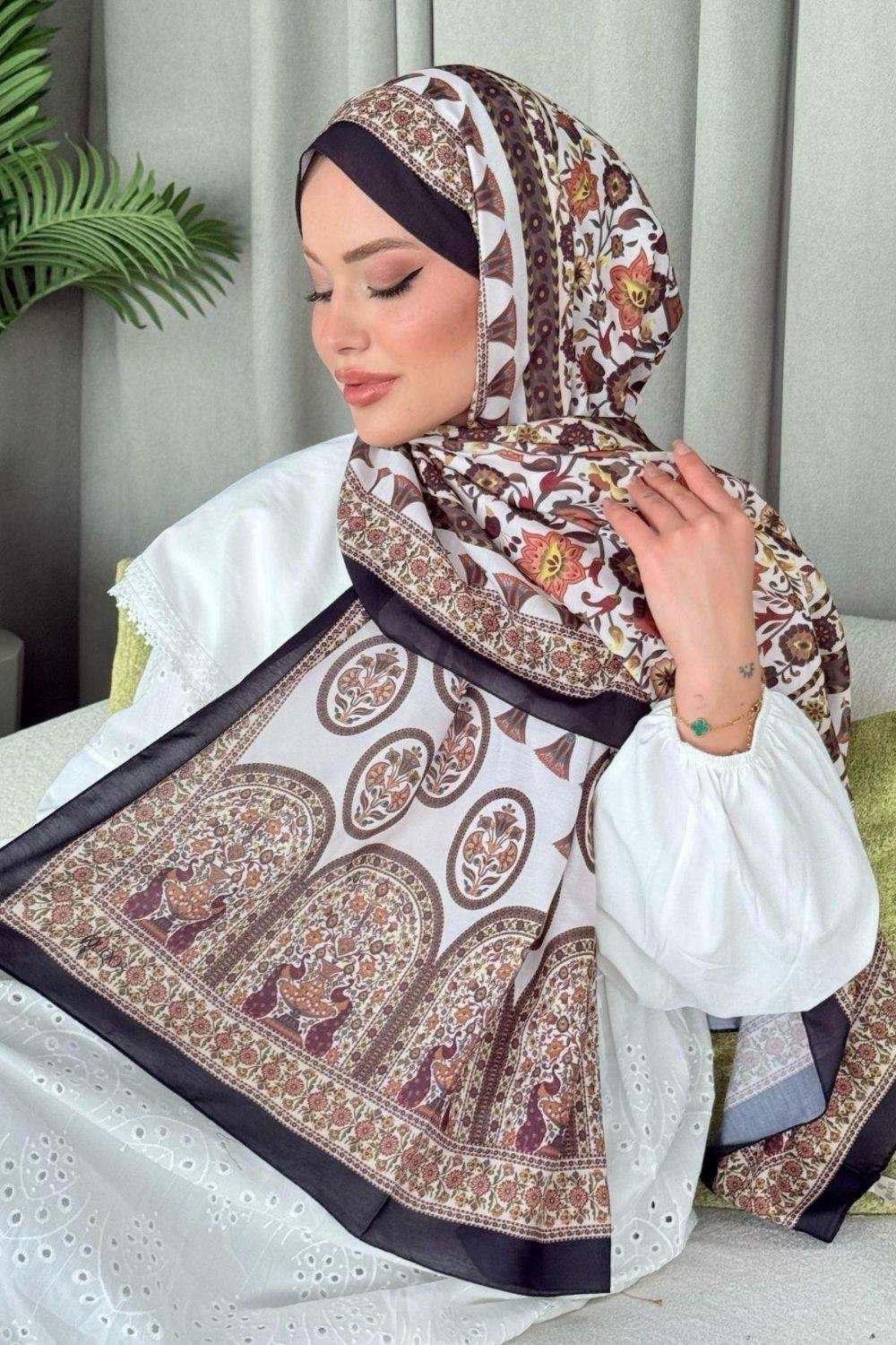 Marsilya Dijital Şal Siyah 4022 