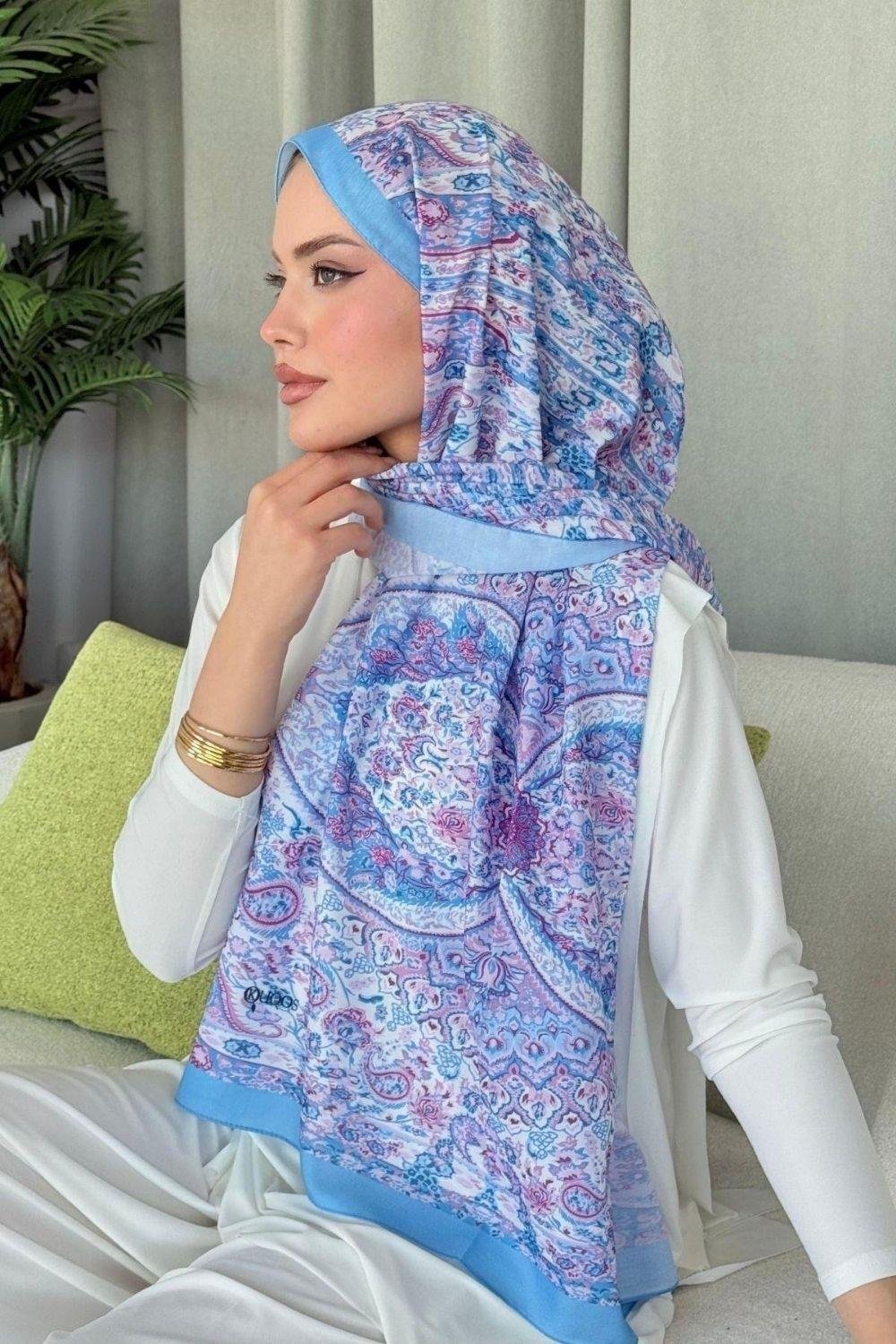 Kayli Dijital Şal Bebe Mavisi 4029 