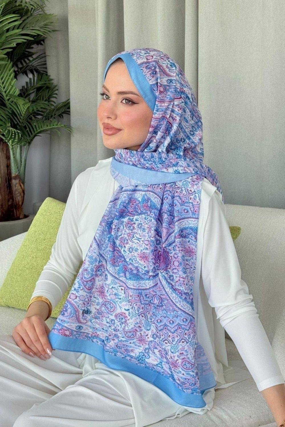 Kayli Dijital Şal Bebe Mavisi 4029 