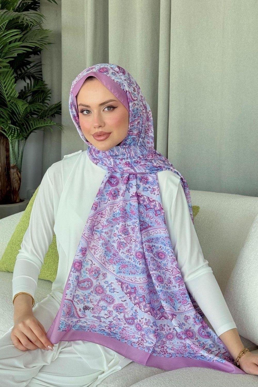Kayli Dijital Şal Pembe 4029 