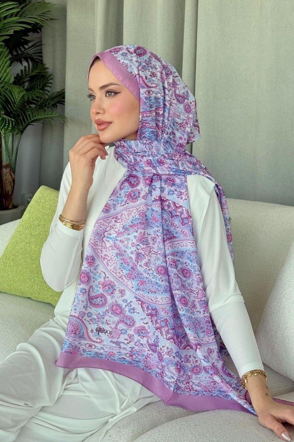 Kayli Dijital Şal Pembe 4029 