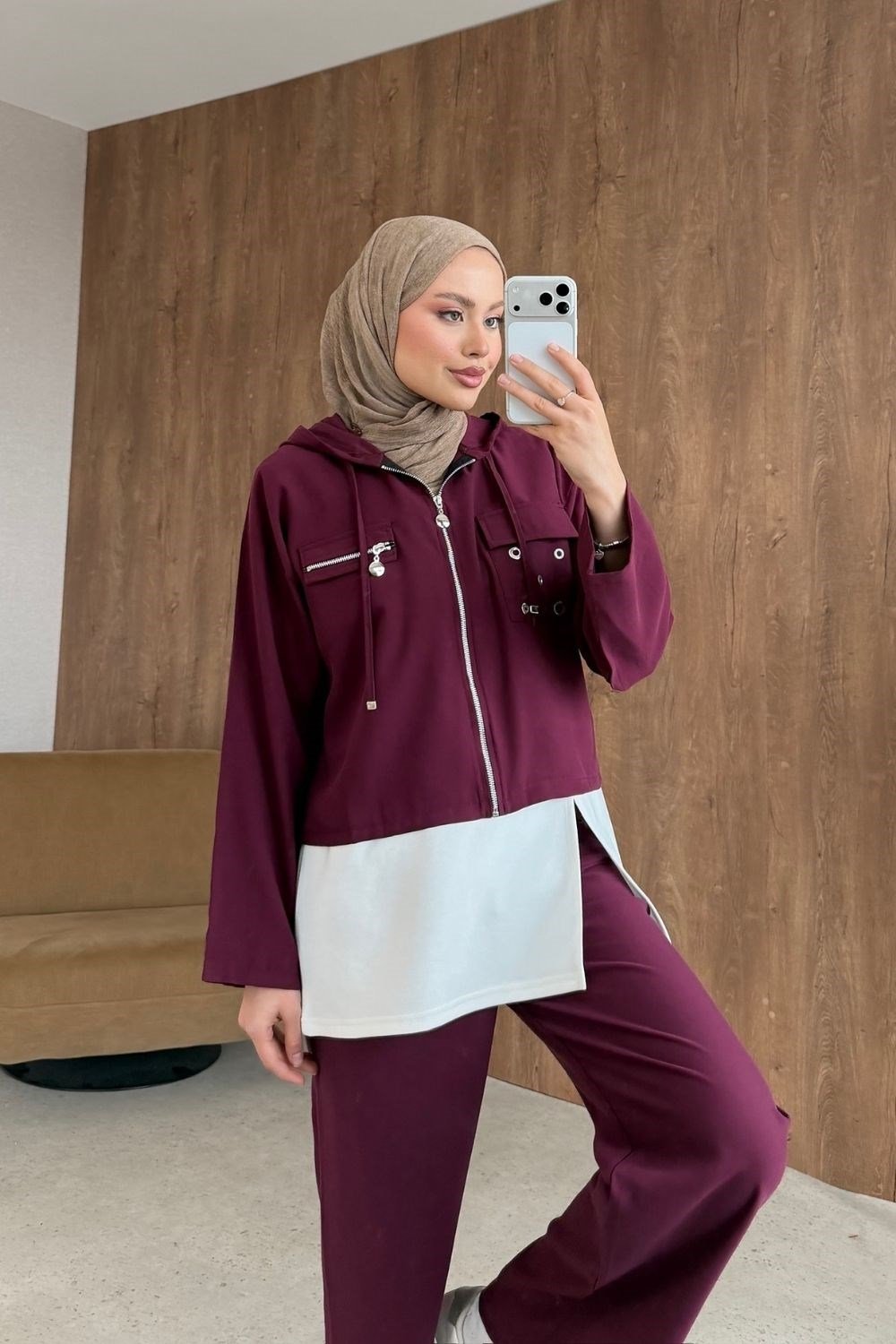 Bird Eye 3-Piece Set Burgundy 4032 