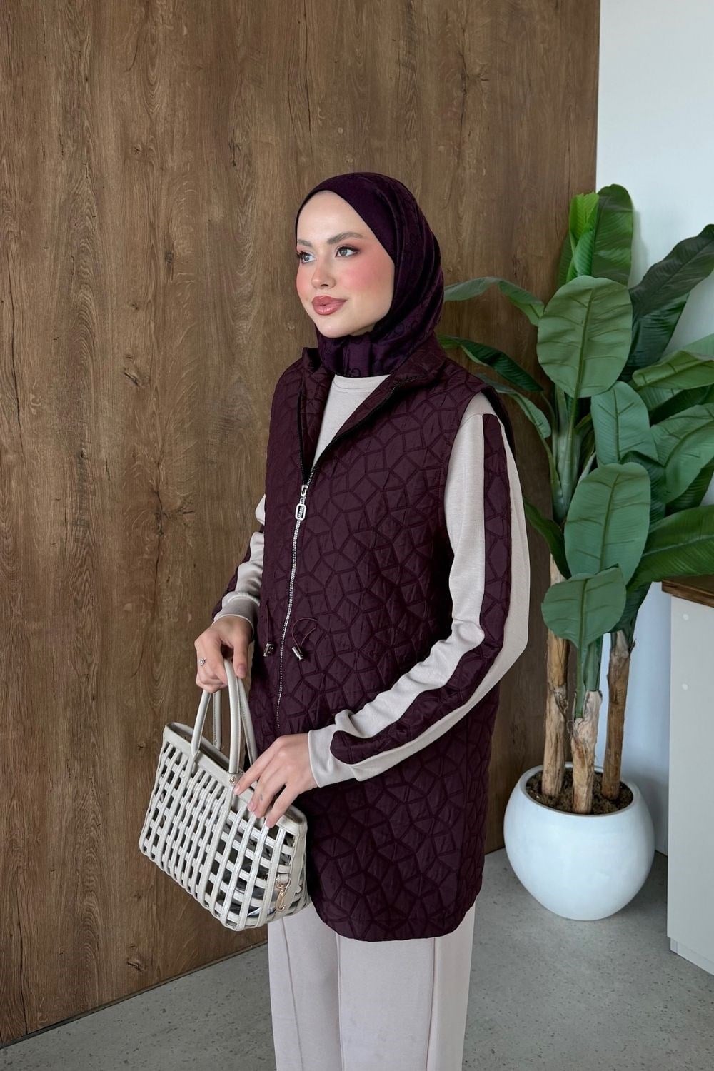 Kapitone 3'lü Takım Bordo 4046 