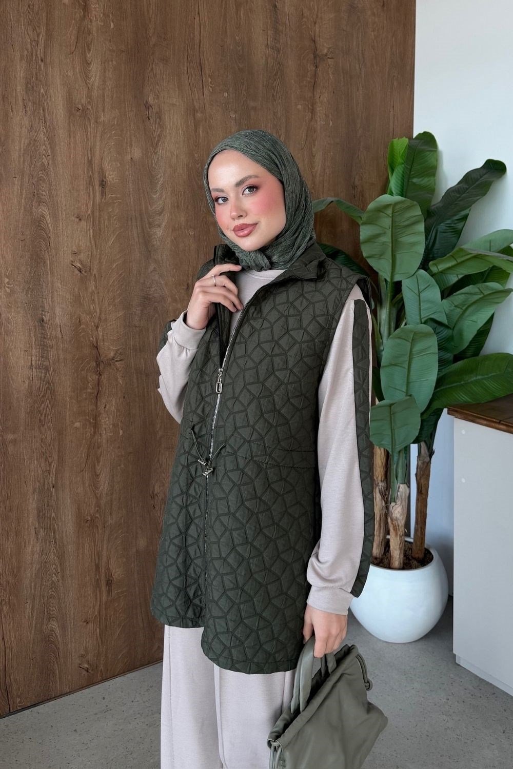 Kapitone 3'lü Takım Haki 4046 