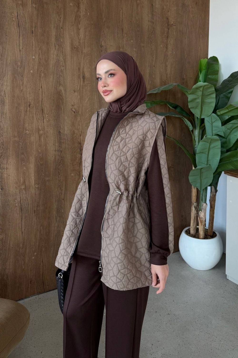 Kapitone 3'lü Takım Vizon 4046 