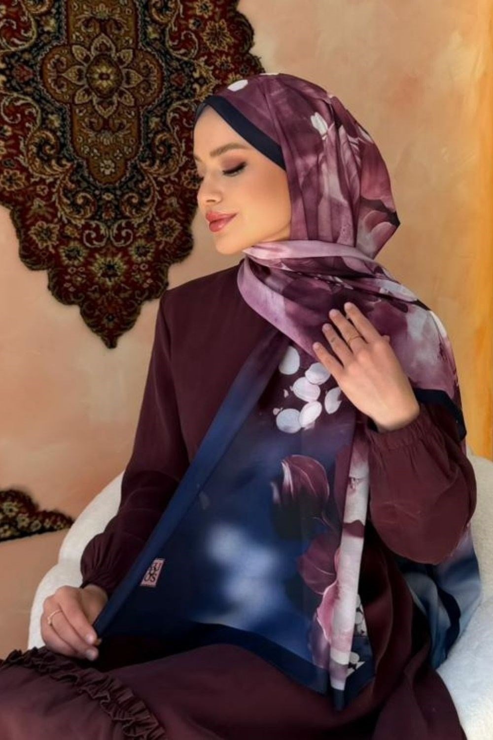 Belle İpek Şal Lacivert 4071 