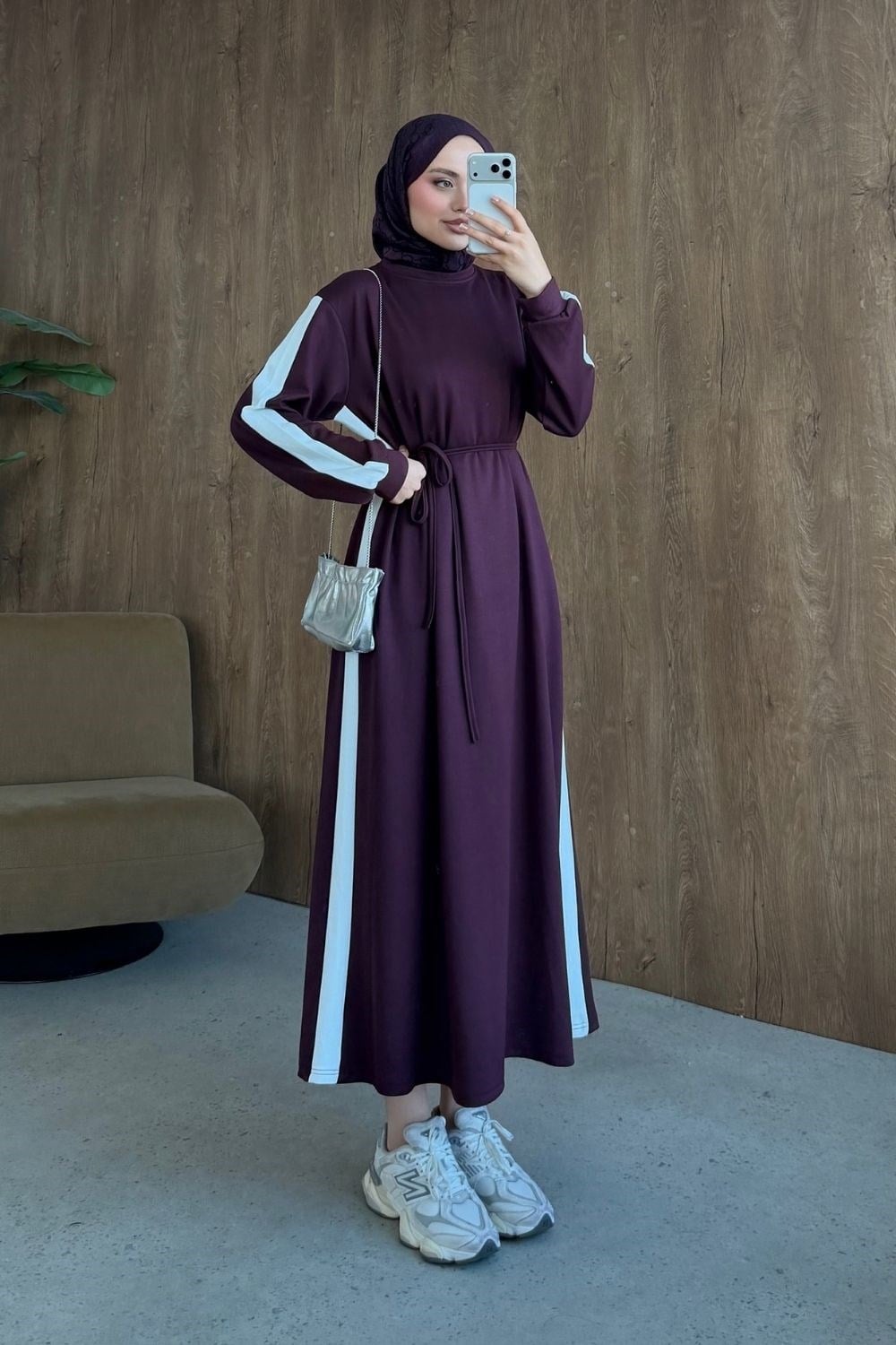 Garnili Oys Elbise Bordo 40710 